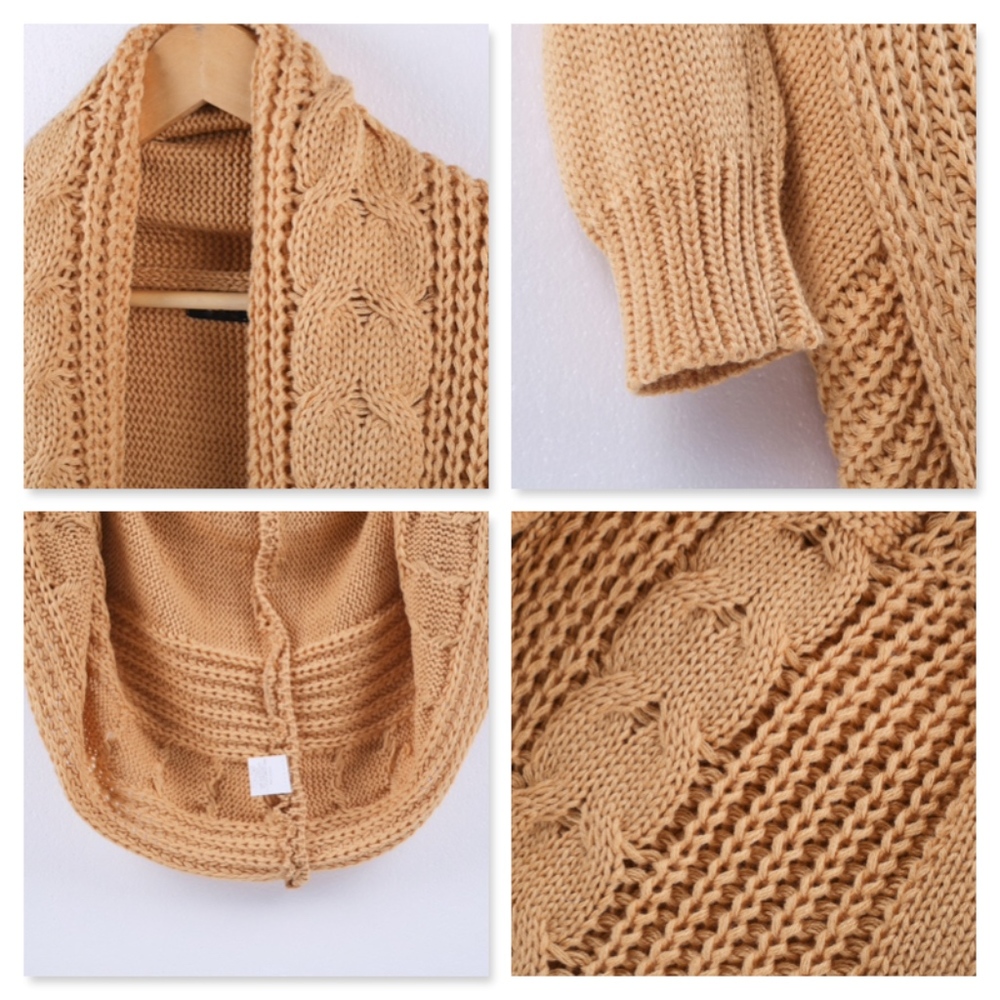 Cocoon Cable Knit Open Cardigan - Picture 7 of 8
